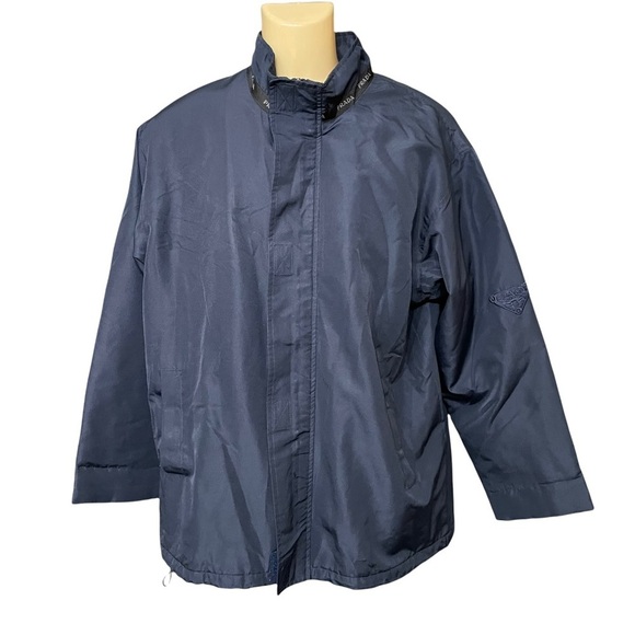 Prada Navy Blue Zip Up Mens Windbreaker Jacket Size M - Picture 3 of 12
